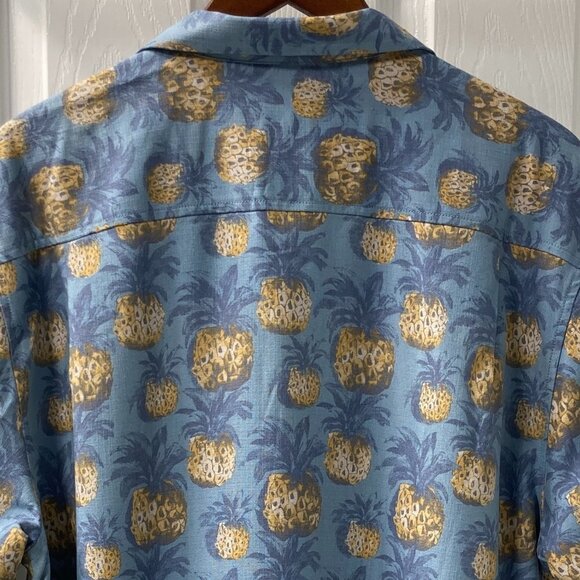 Tommy Bahama 100% Silk Pineapple Hawaiian Shirt Size Large - Picture 7 of 8
